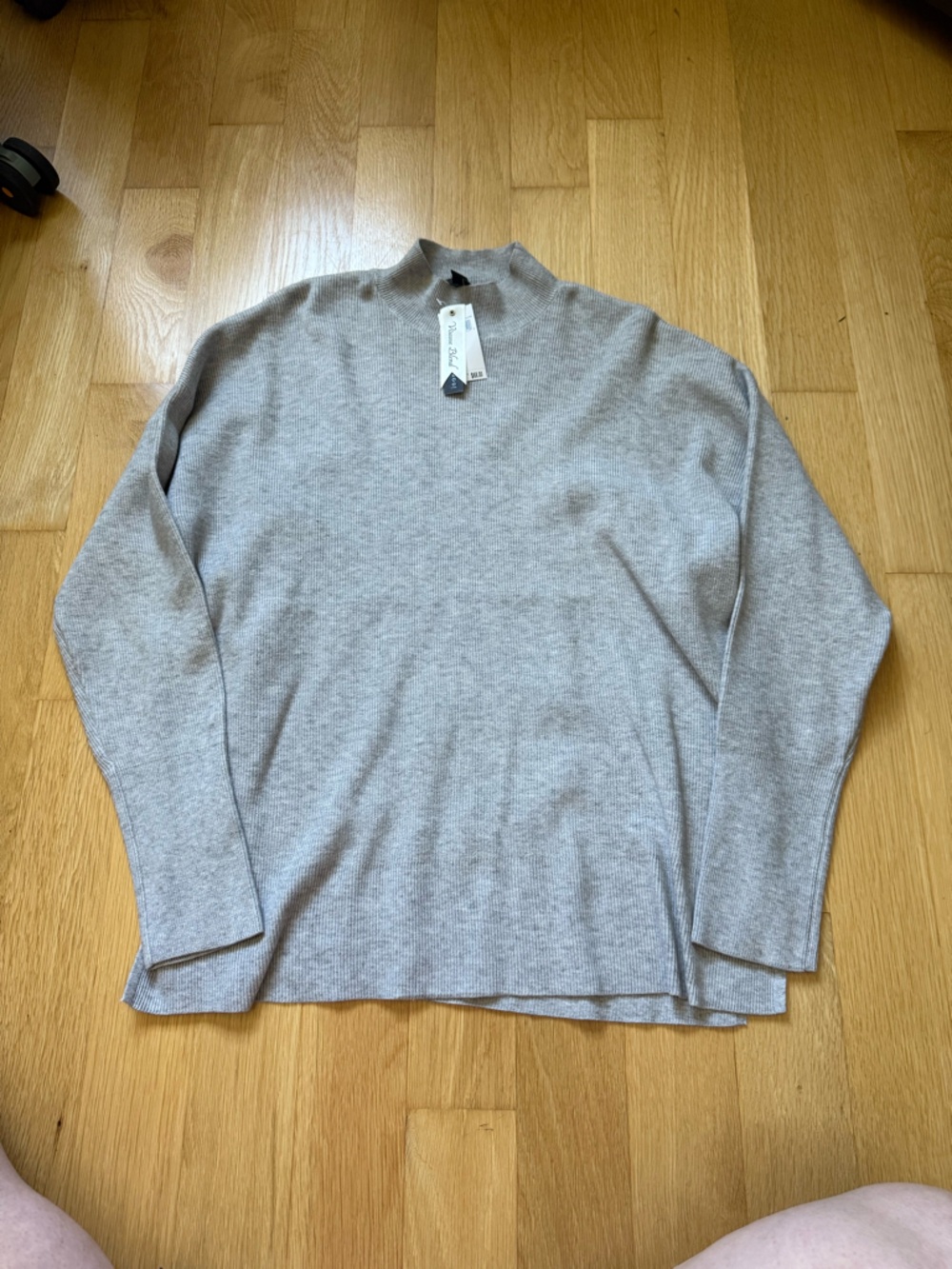 Joan Vass Heather Gray Viscose Blend Knit Top